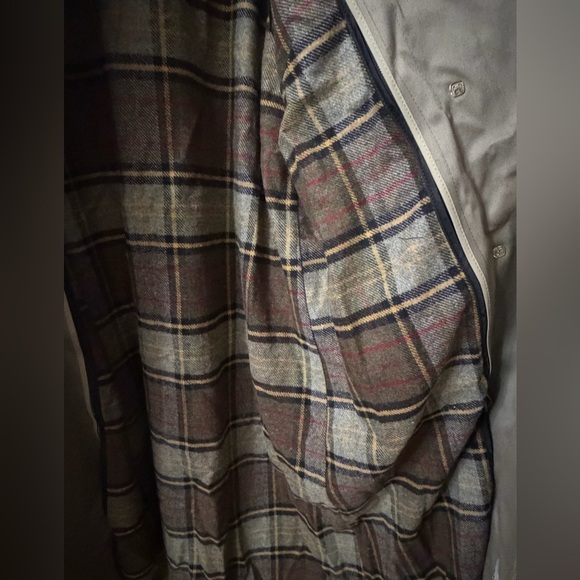 Vintage London Fog Khaki Double Breasted Trench Coat Size 12 Regular Plaid Lined - Picture 4 of 6